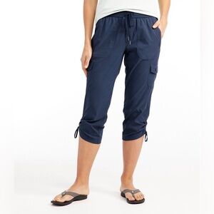NWT L.L. Bean Plus Size Women's Vista Camp Pants, Crop 3X Navy Blue